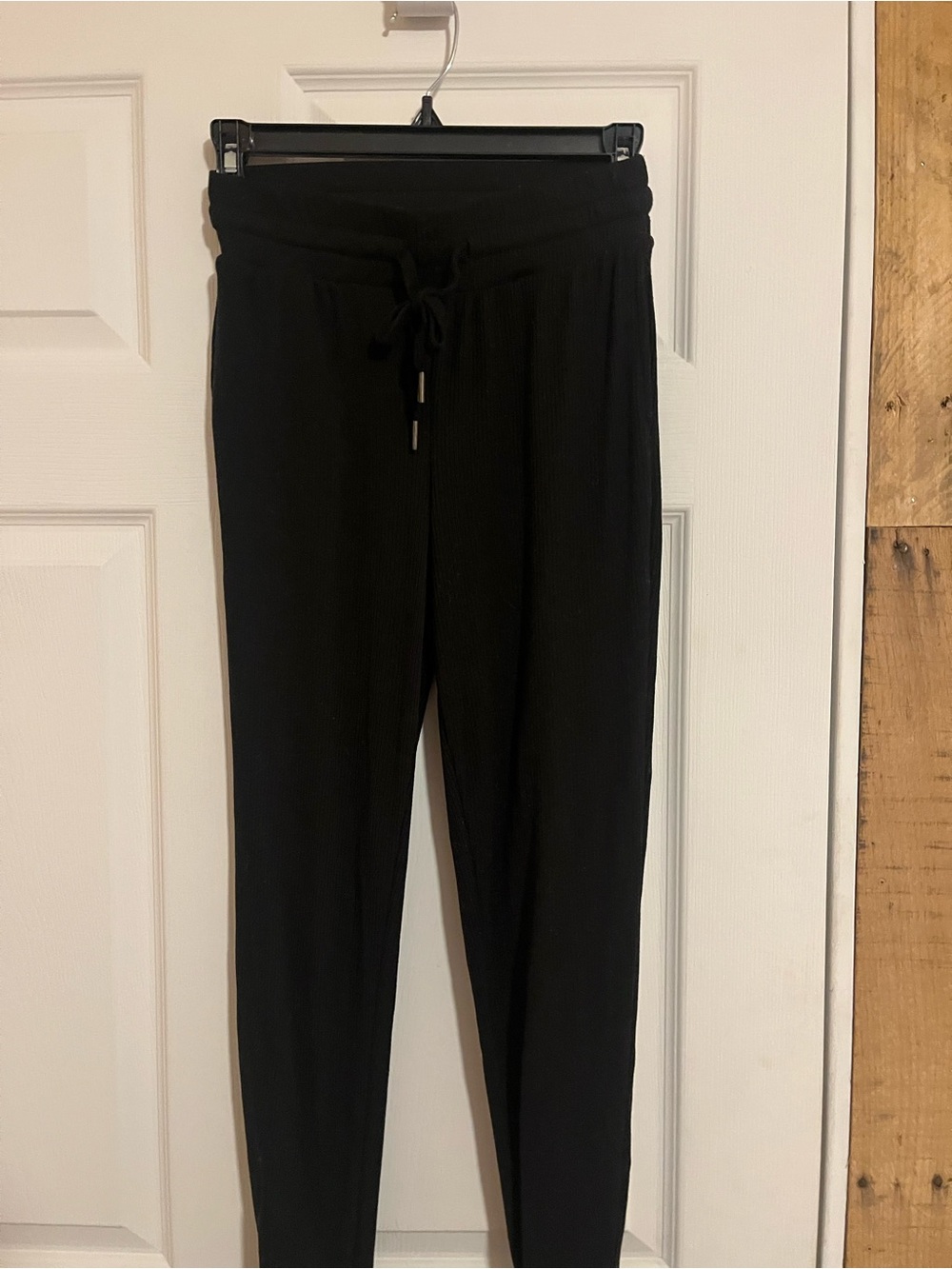shosho women’s Black Ribbed Drawstring Joggers size S